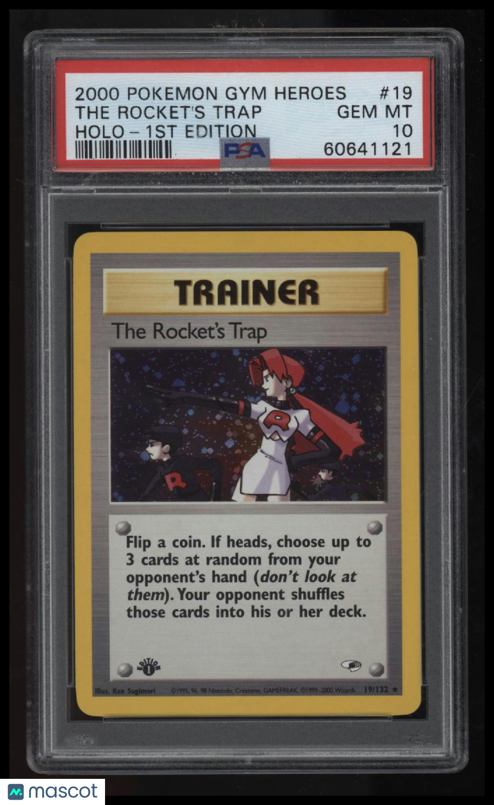 2000 Pokemon Gym Heroes The Rocket&#39;S Trap Holo-1st Edition PSA 10