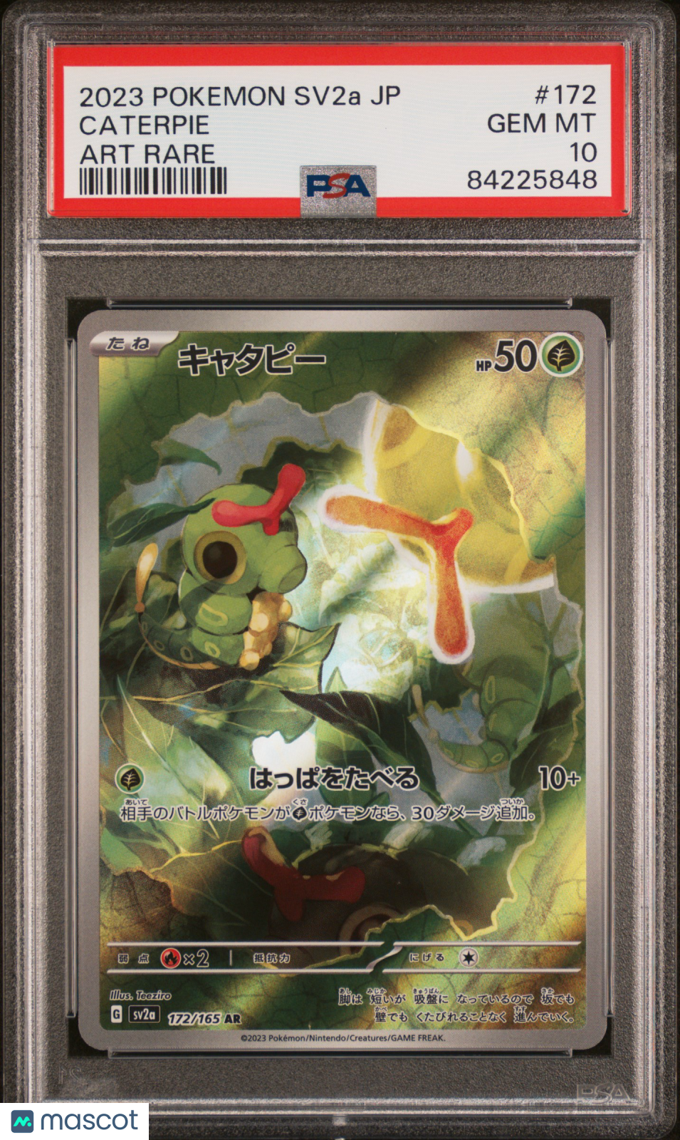 2023 Pokemon Japanese Sv2a-Pokemon 151 Caterpie Art Rare PSA 10