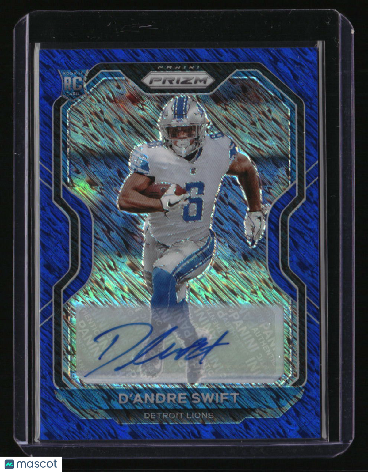 2020 Panini Prizm D&#39;Andre Swift Rookie Autographs Prizm Blue Shimmer #/25