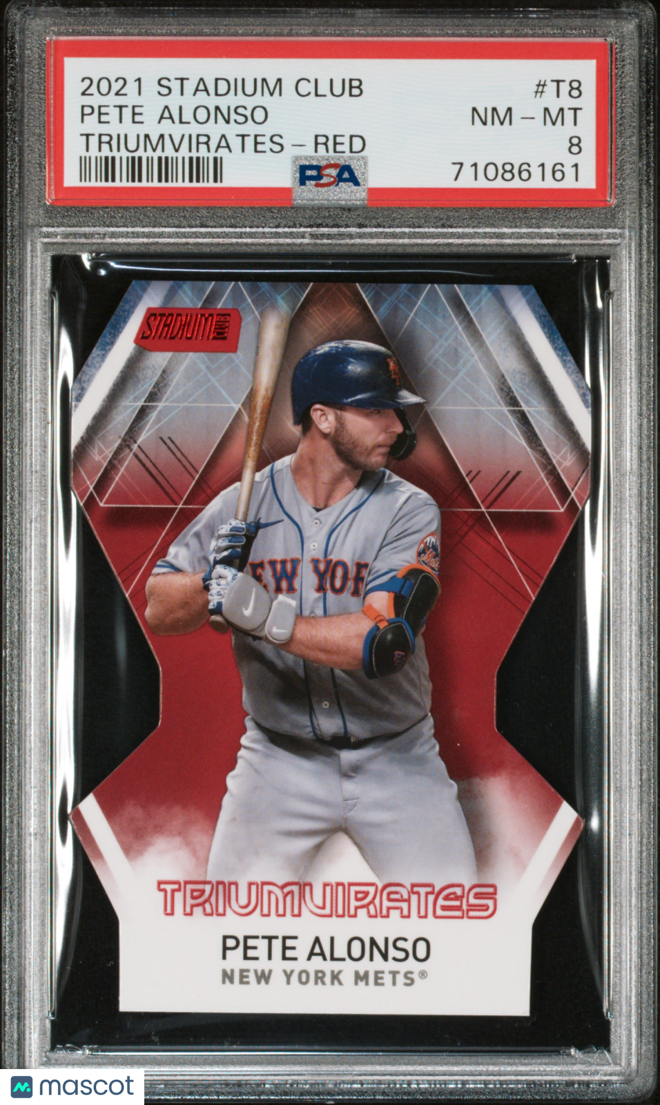 2021 Topps Stadium Club Triumvirates Pete Alonso Triumvirates-Red PSA 8