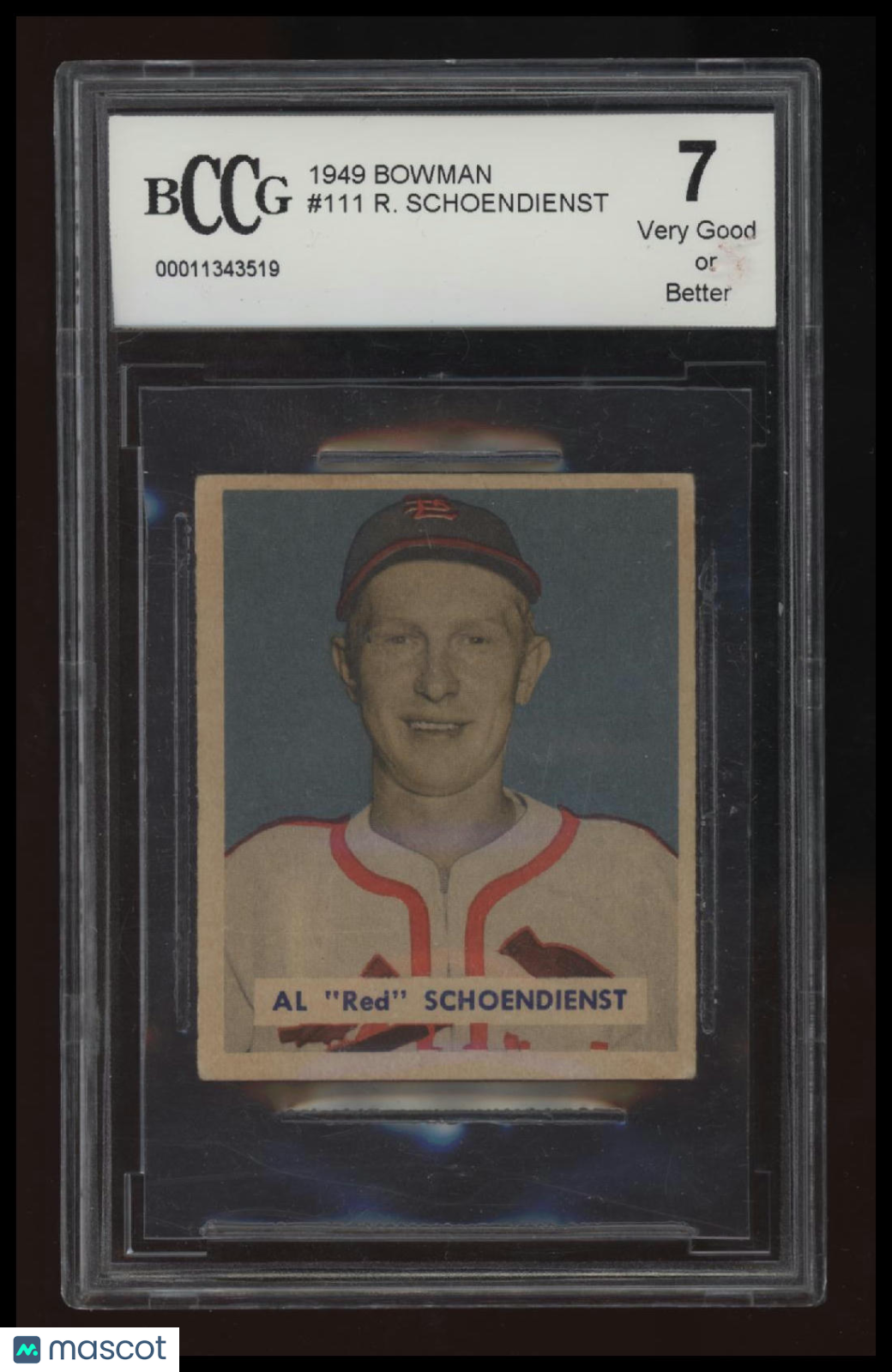 1949 Bowman Red Schoendienst BCCG 7.0