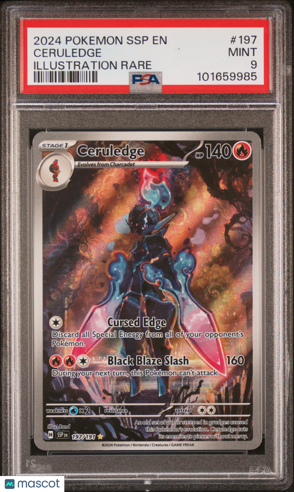 2024 Pokemon Ssp En-Surging Sparks Ceruledge Illustration Rare PSA 9