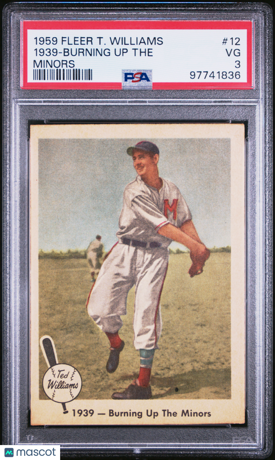 1959 Fleer Ted Williams 1939-Burning Up The Minors PSA 3