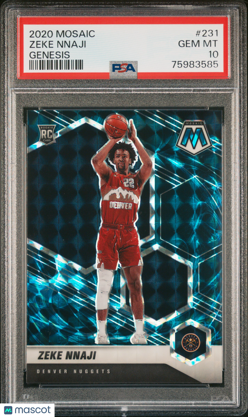 2020 Panini Mosaic #231 Zeke Nnaji Genesis PSA 10