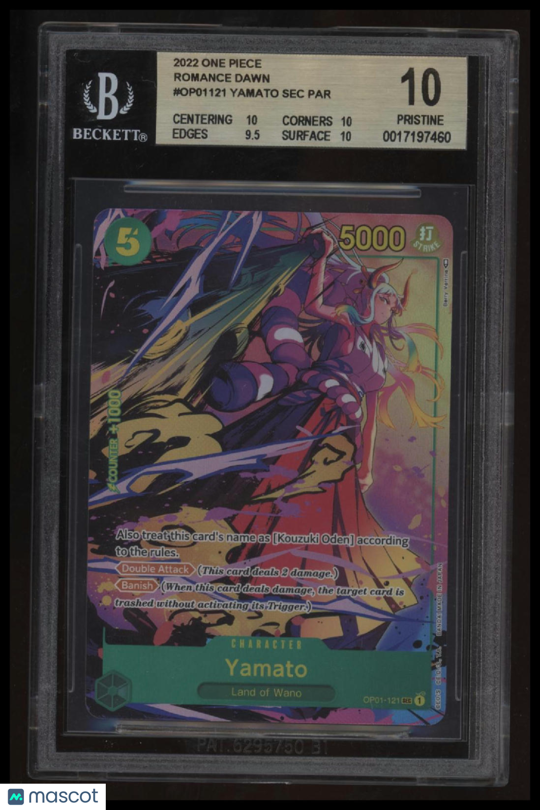 2022 One Piece Romance Dawn Yamato ALT ART SEC BGS 10.0