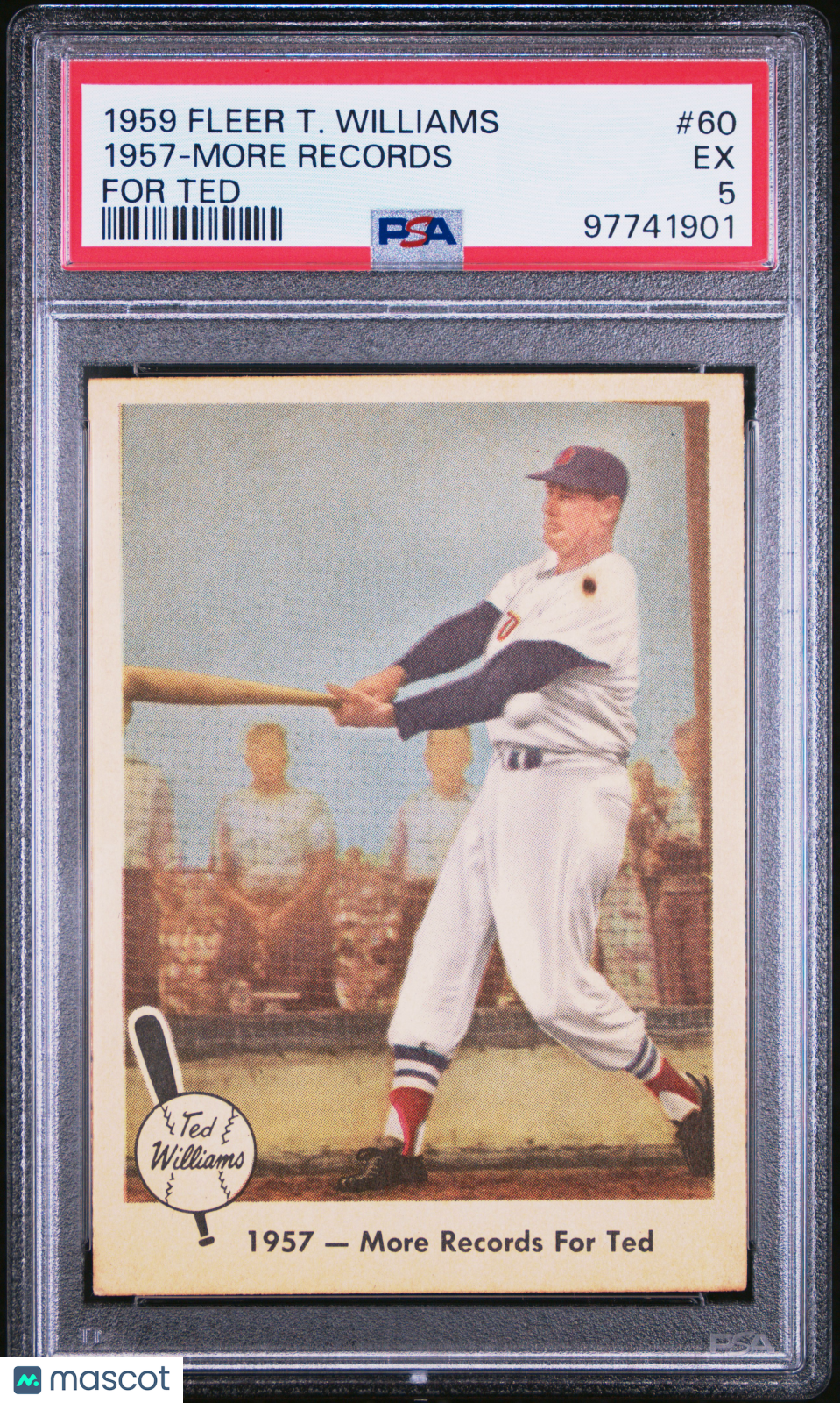 1959 Fleer Ted Williams 1957-More Records For Ted PSA 5