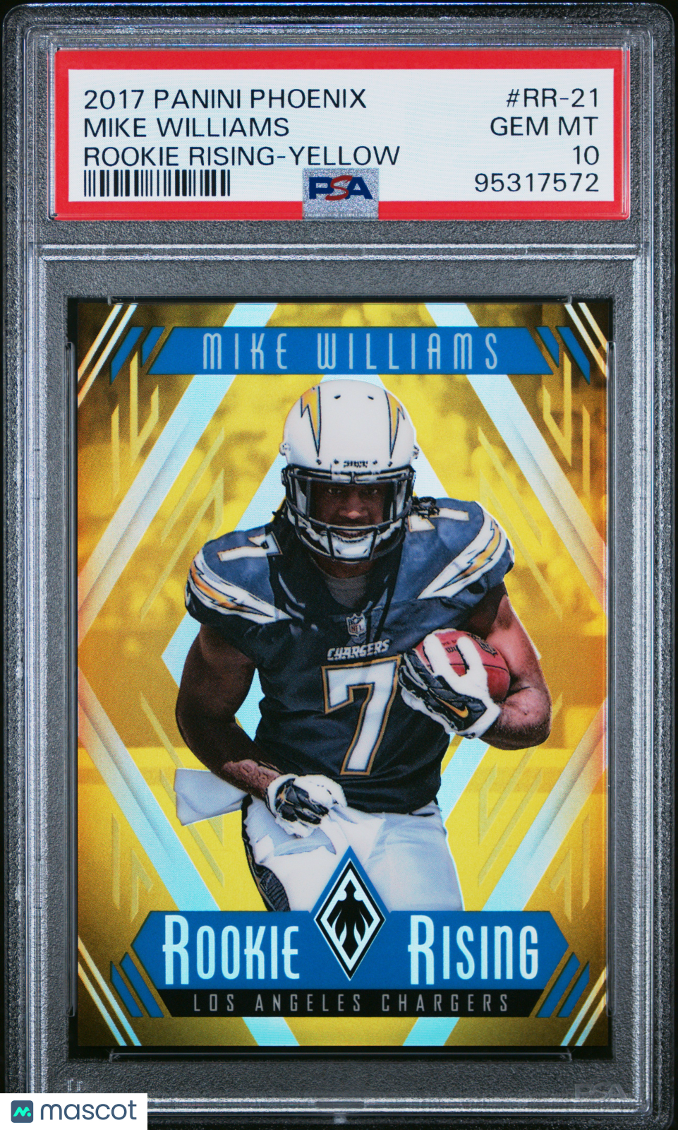 2017 Panini Phoenix Rookie Rising Mike Williams Rookie Rising-Yellow PSA 10