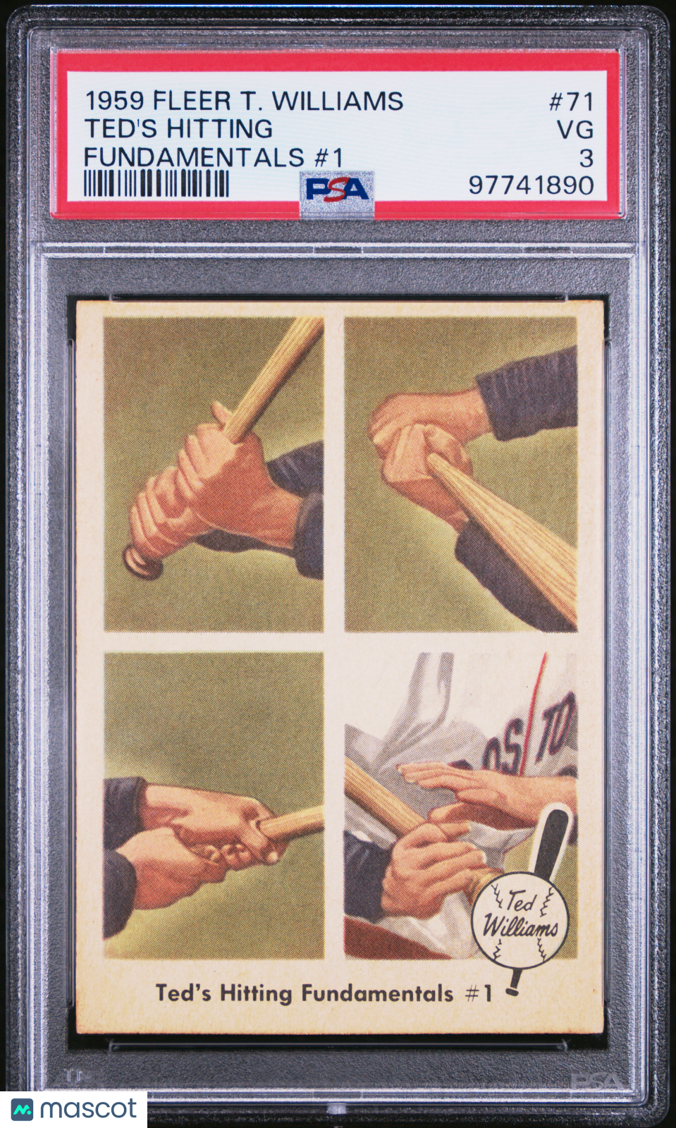 1959 Fleer Ted Williams Ted&#39;S Hitting Fundamentals #1 PSA 3