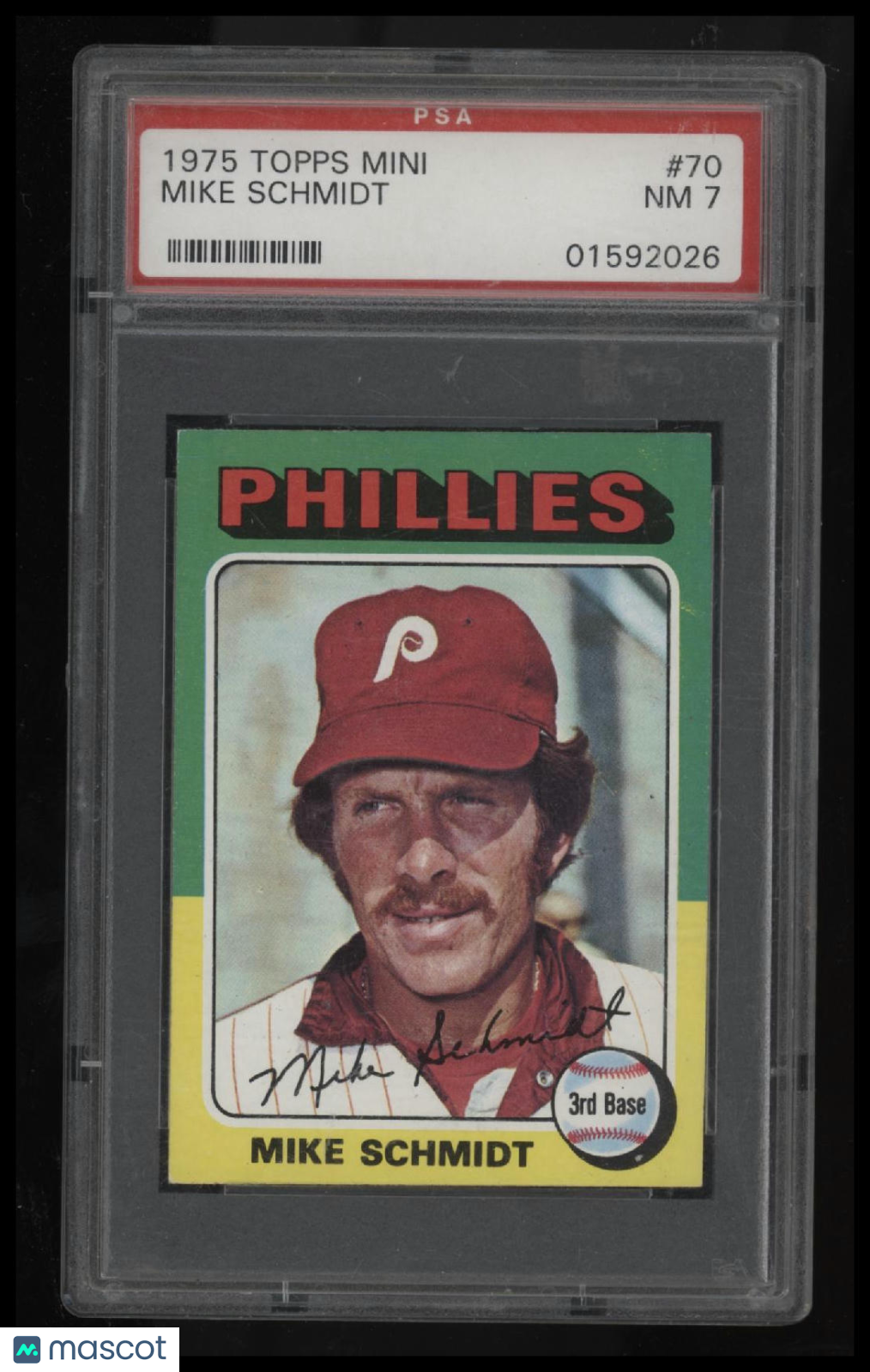 1975 Topps Mini Mike Schmidt PSA 7