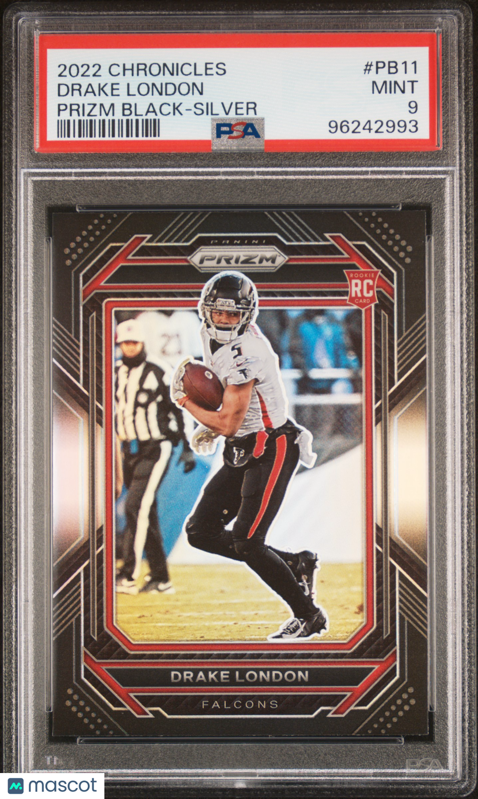 2022 Panini Chronicles Prizm Black Drake London Prizm Black-Silver PSA 9