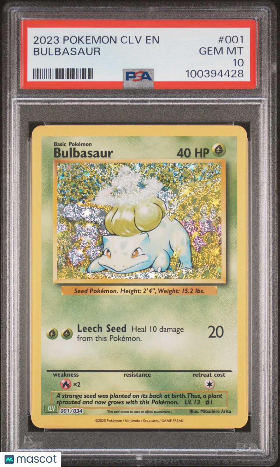 2023 Pokemon Classic Venusaur &amp; Lugia Ex Deck Bulbasaur PSA 10