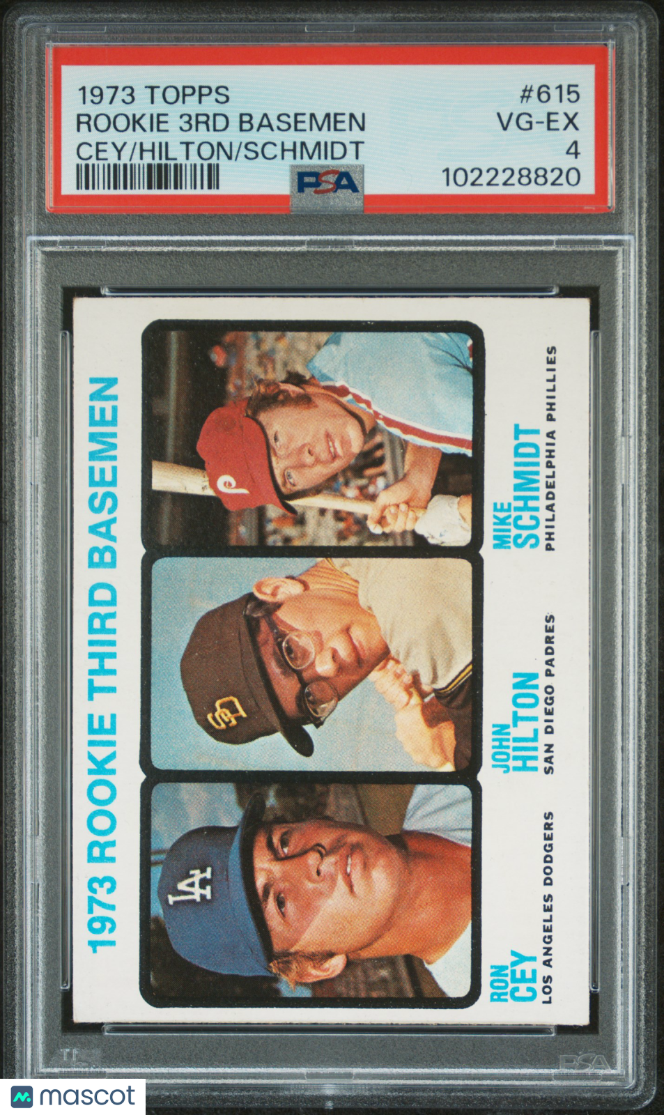 1973 Topps Rookie 3rd Basemen Cey/Hilton/Schmidt PSA 4