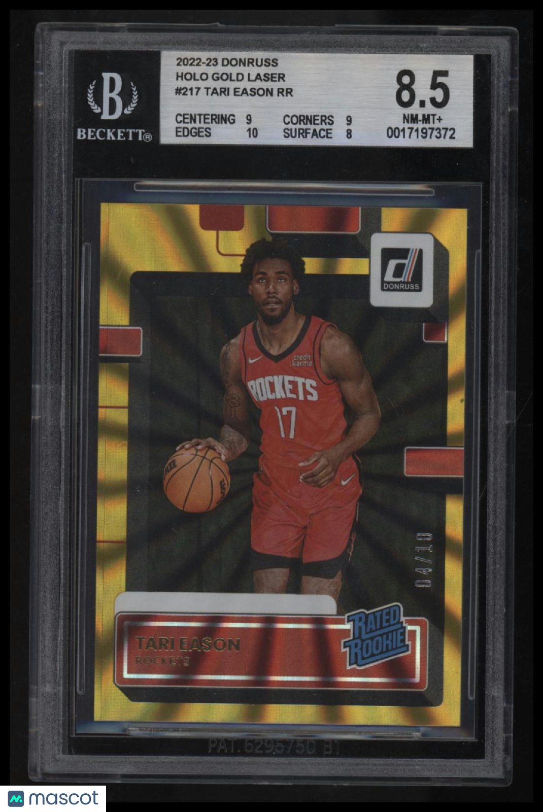 2022-23 Donruss Holo Gold Laser Tari Eason RR BGS 8.5