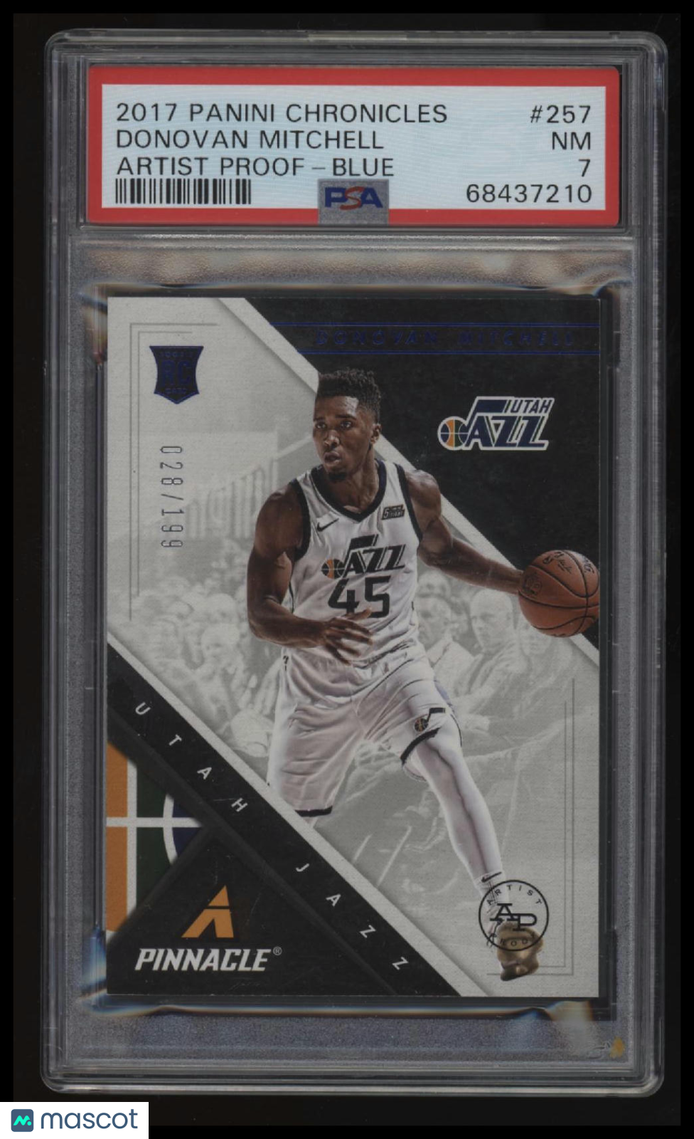 2017 Panini Chronicles Donovan Mitchell Artist Proof-Blue PSA 7