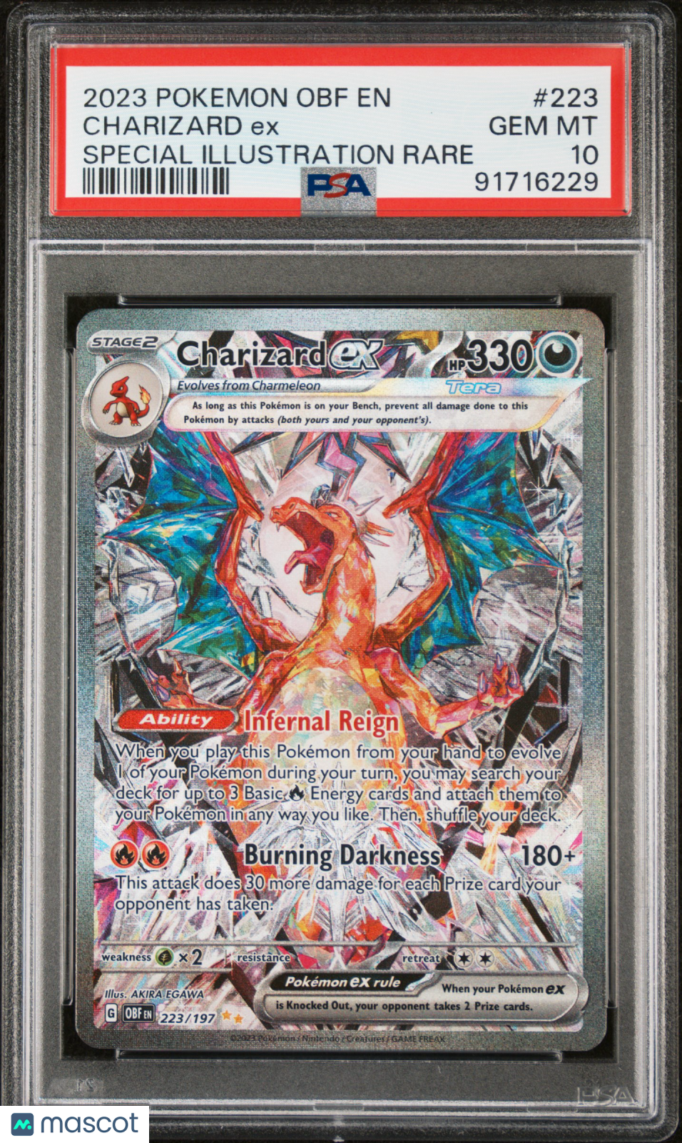 2023 Pokemon Obsidian Flames Charizard Ex Special Illustration Rare PSA 10