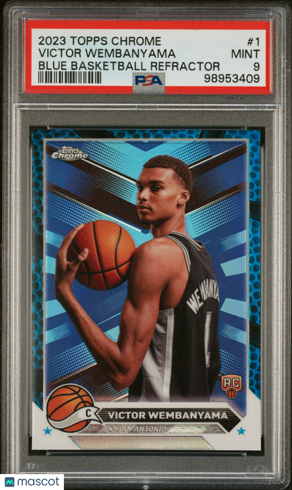 2023 Topps Chrome Victor Wembanyama Blue Basketball Refractor PSA 9