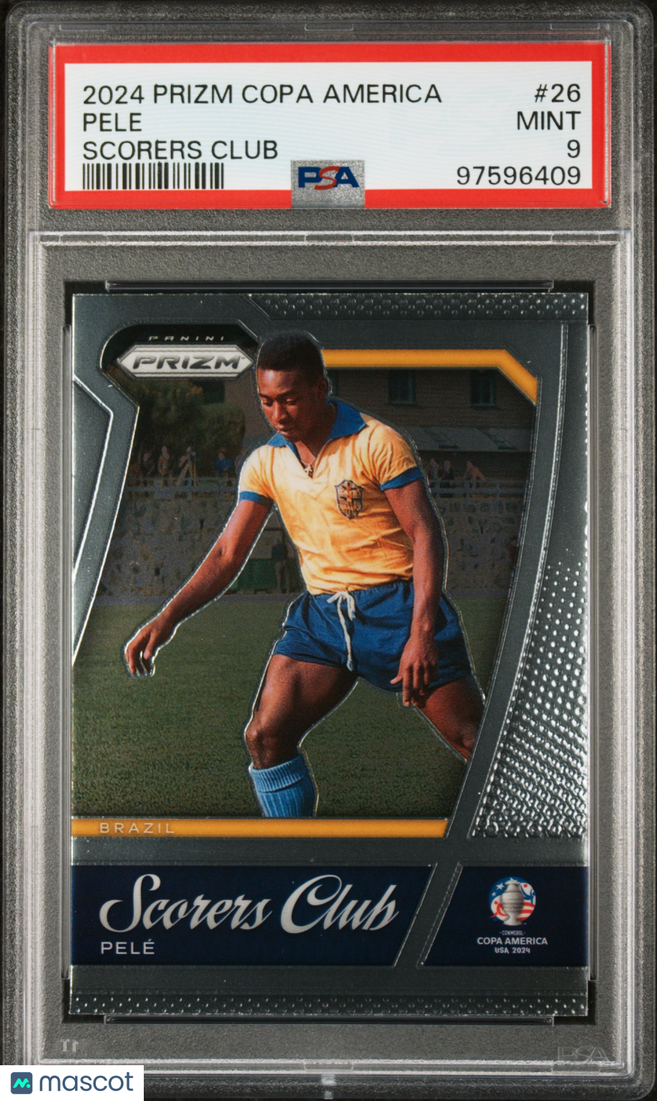 2024 Panini Prizm Conmebol Copa America Scorers Club Pele PSA 9