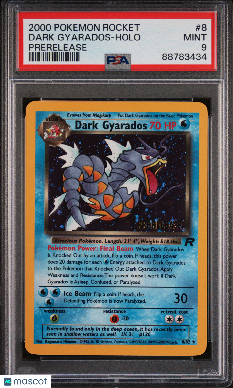 2000 Pokemon Rocket Dark Gyarados-Holo Prerelease PSA 9 88783434