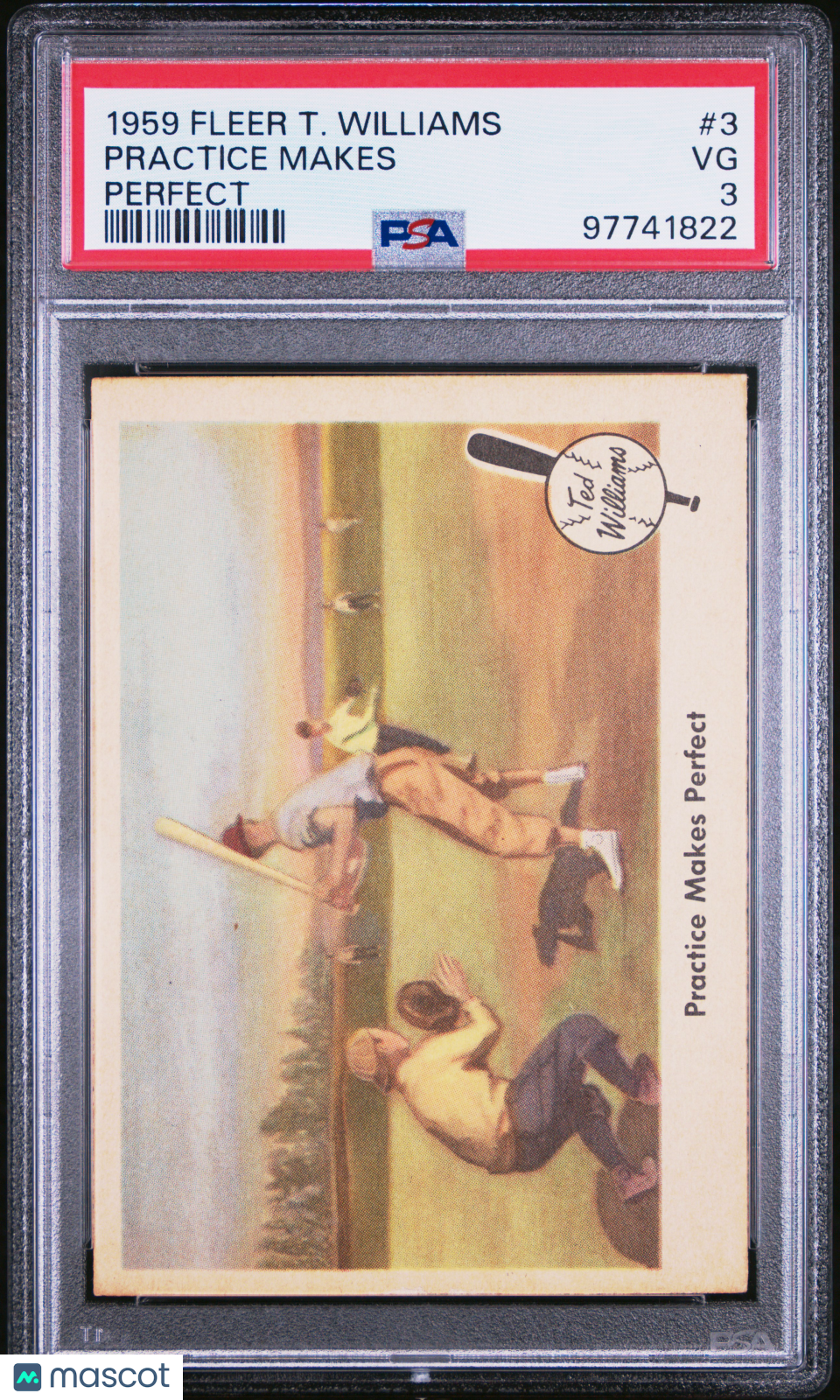 1959 Fleer Ted Williams Practice Makes Perfect PSA 3