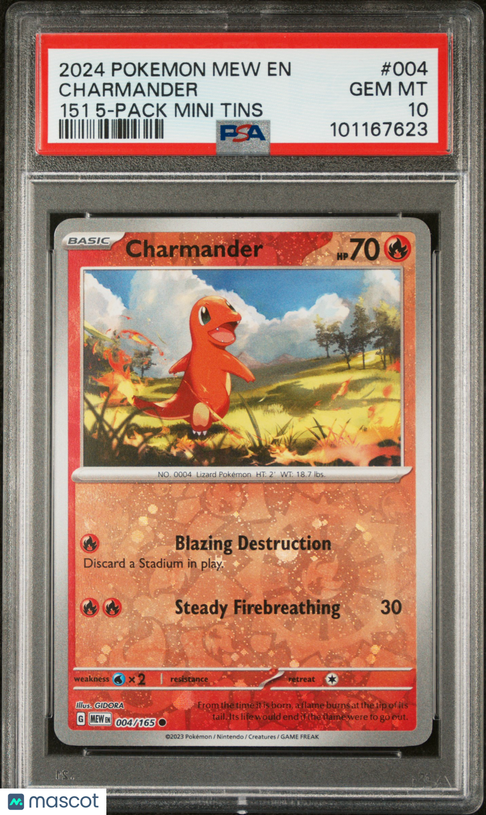 2024 Pokemon Mew En-151 Charmander 151 5-Pack Mini Tins PSA 10