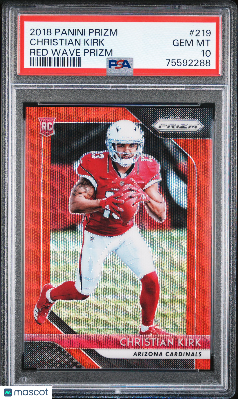 2018 Panini Prizm Christian Kirk Red Wave Prizm PSA 10