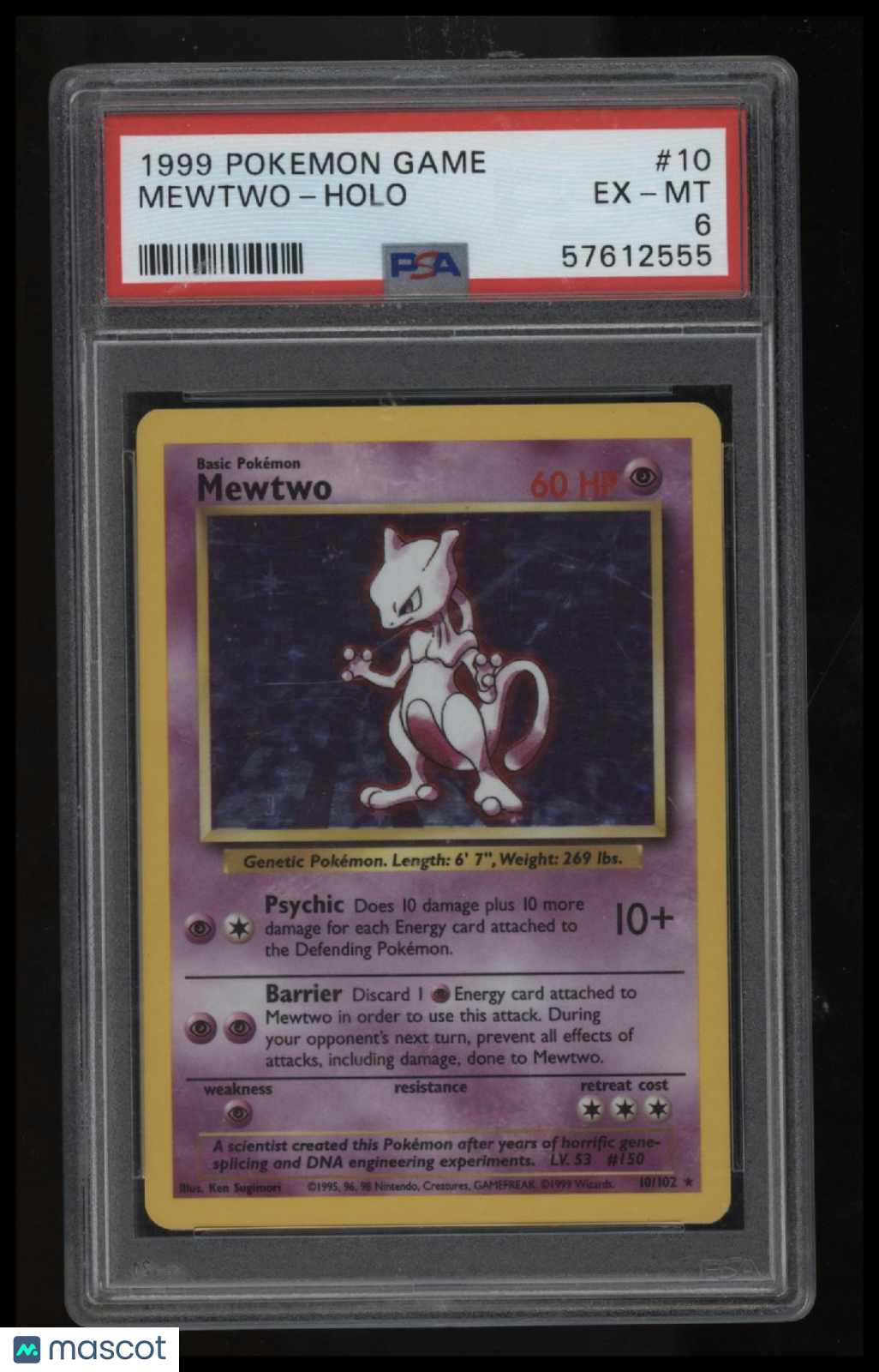 1999 Pokemon Game Mewtwo-Holo PSA 6