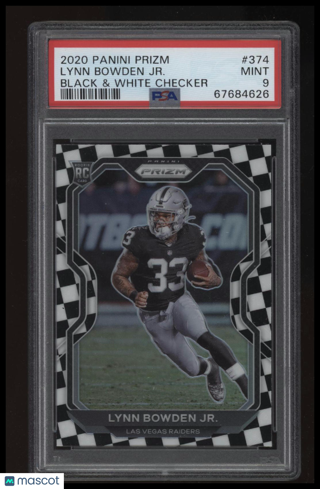 2020 Panini Prizm #374 Lynn Bowden Jr. Black &amp; White Checker PSA 9