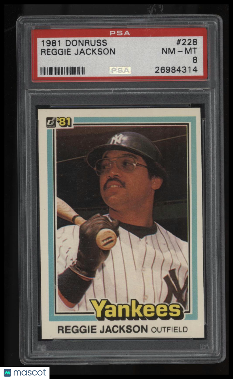 1981 Donruss Reggie Jackson PSA 8