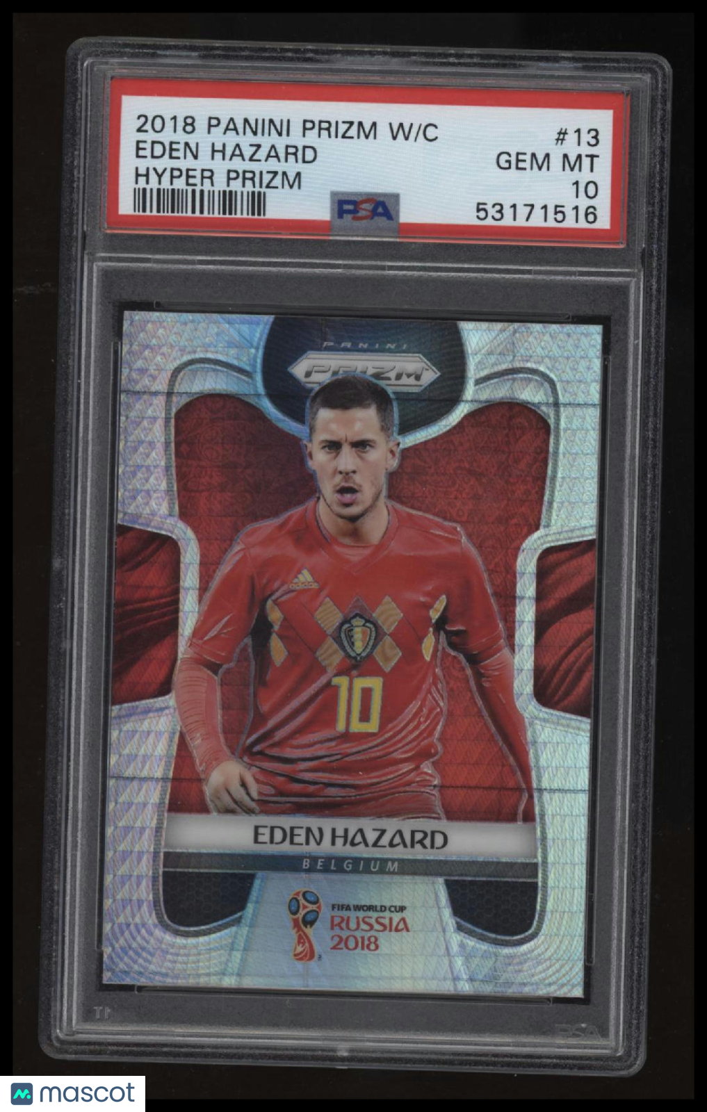 2018 Panini Prizm World Cup Eden Hazard Hyper Prizm PSA 10