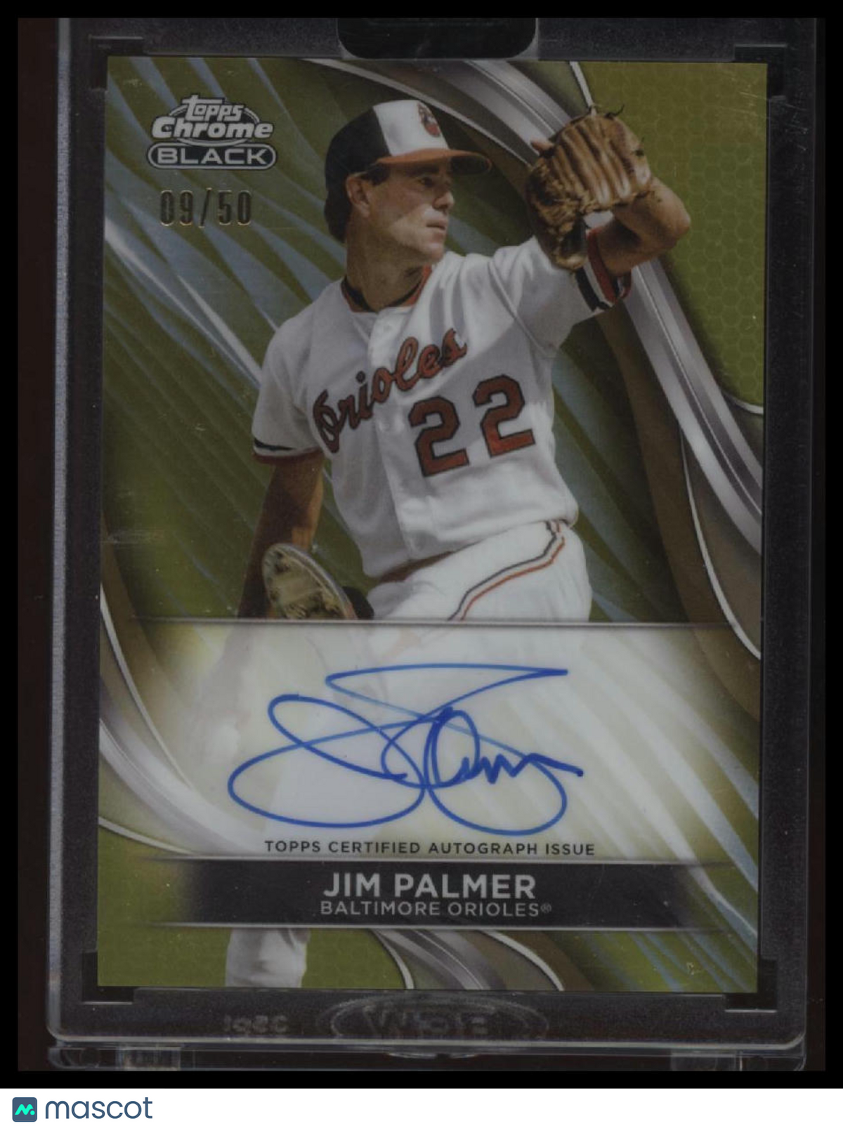 2024 Topps Chrome Black Jim Palmer Chrome Black Autographs Gold Refractors #/50