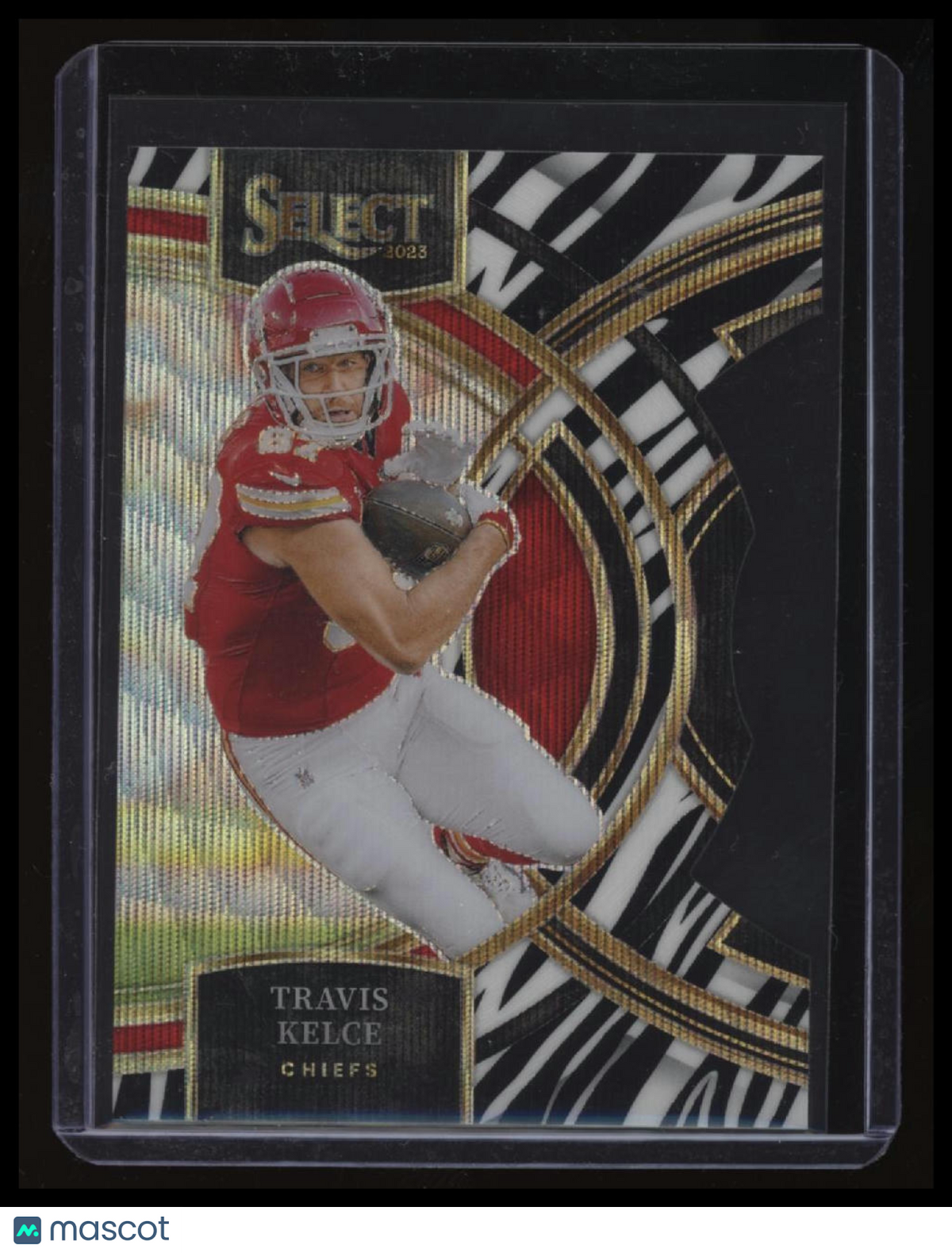 2023 Panini Select Travis Kelce Zebra Prizms Die Cuts