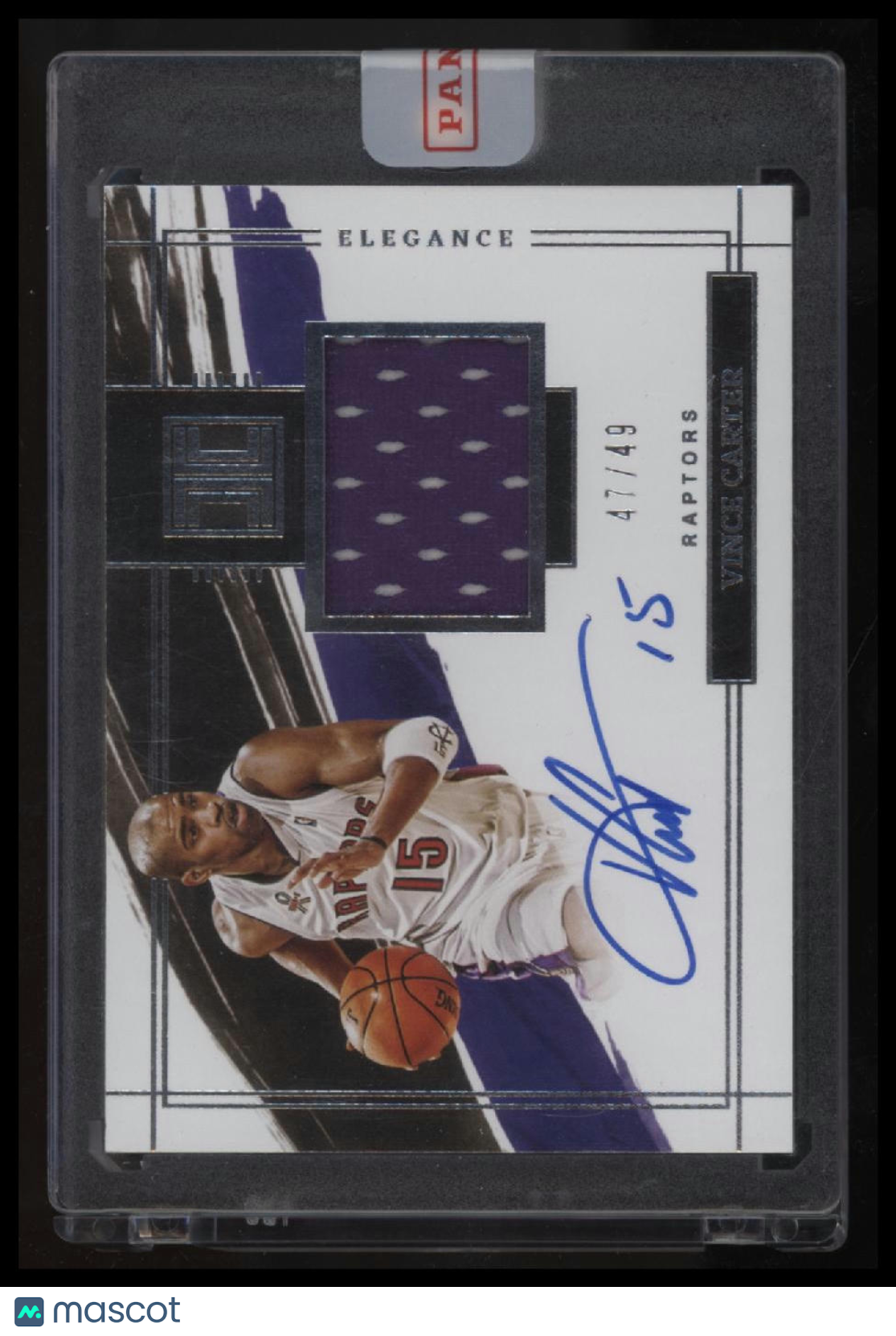 2021-22 Panini Impeccable Vince Carter Elegance Retired Jersey Autographs #/49