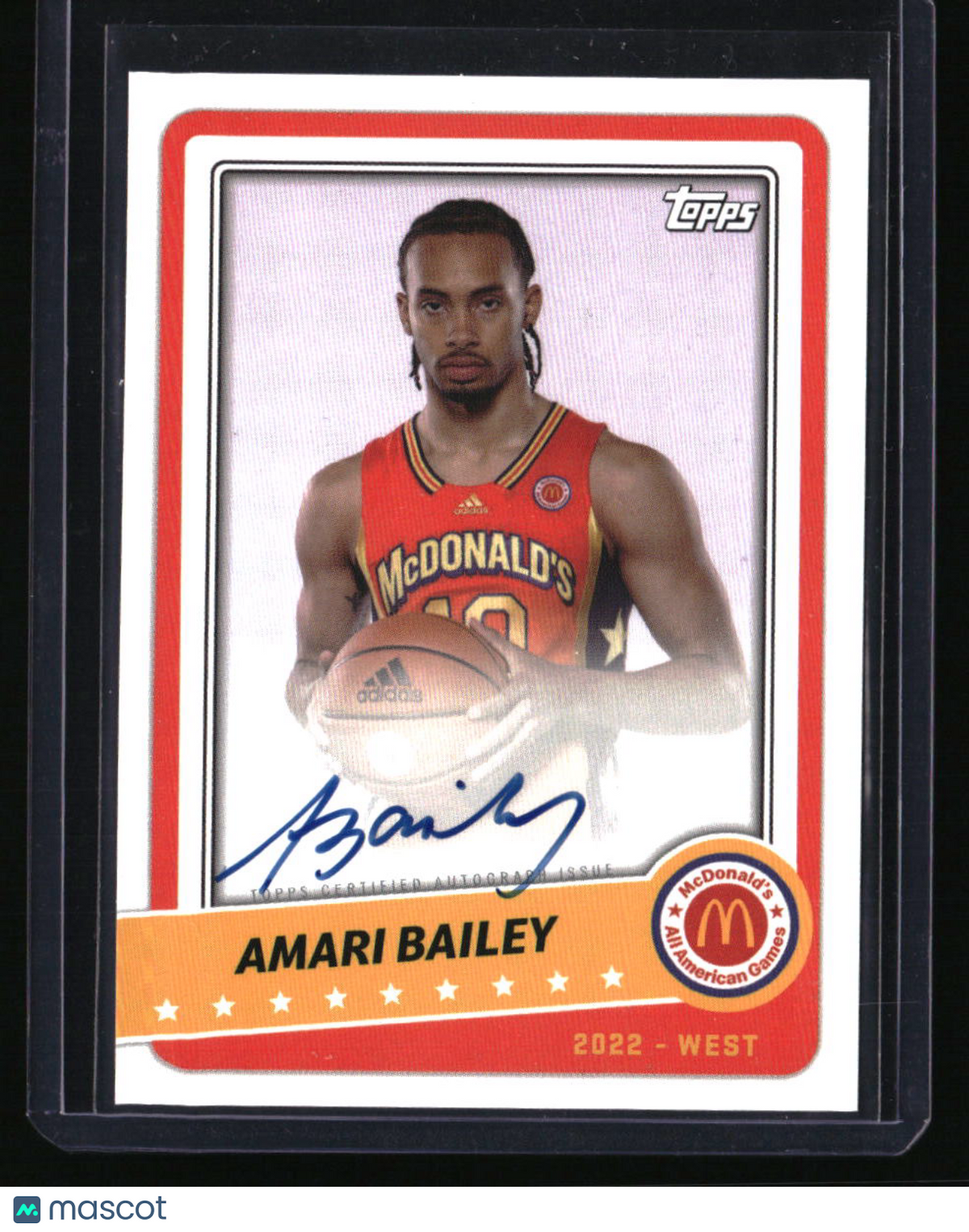 2022 Topps Chrome McDonald&#39;s All American Amari Bailey Gameday Paper Autographs