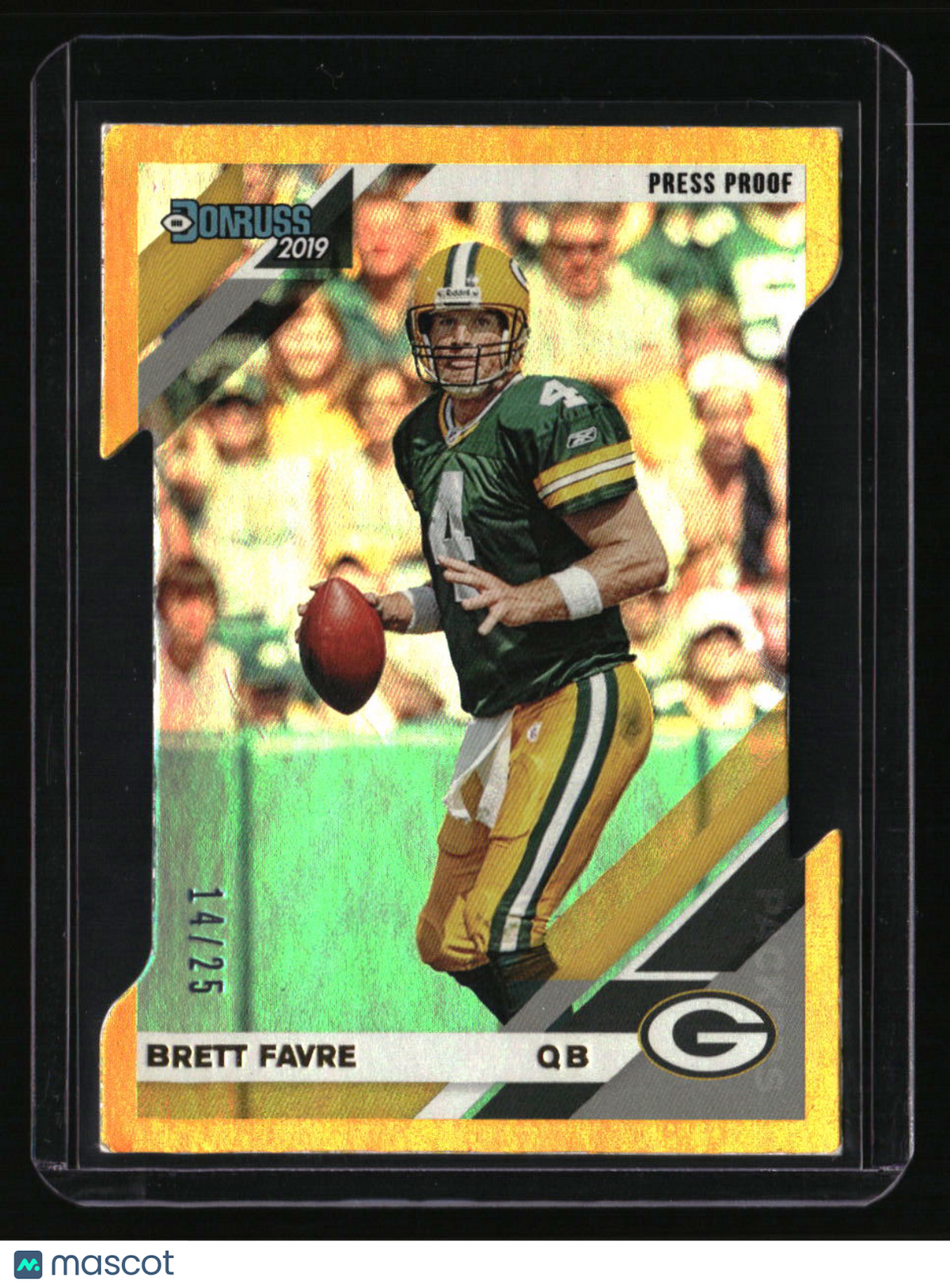 2019 Donruss Brett Favre Press Proof Gold Die Cut #/25