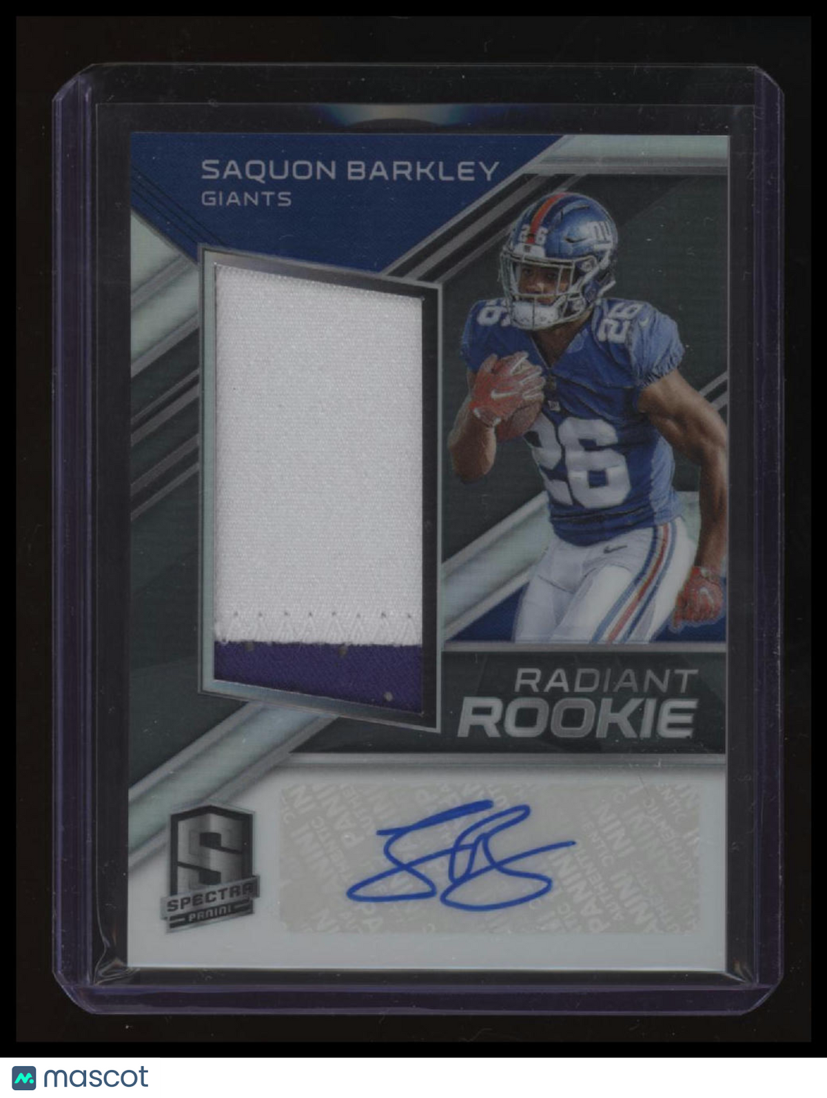 2018 Panini Spectra Saquon Barkley Radiant Rookie Patch Signatures #/35