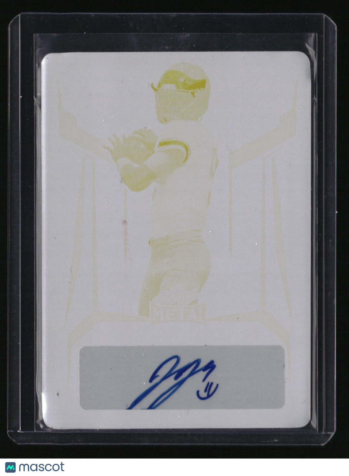 2023 Leaf Metal Football Jj McCarthy Yellow Printing Plate Auto 1/1