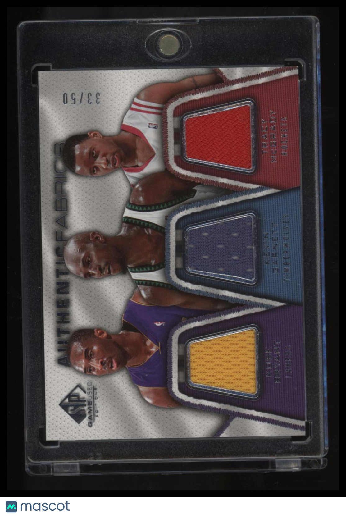 2007 SP Game Used Kobe Bryant/Kevin Garnett/Tracy McGrady Authentic Fabrics /50