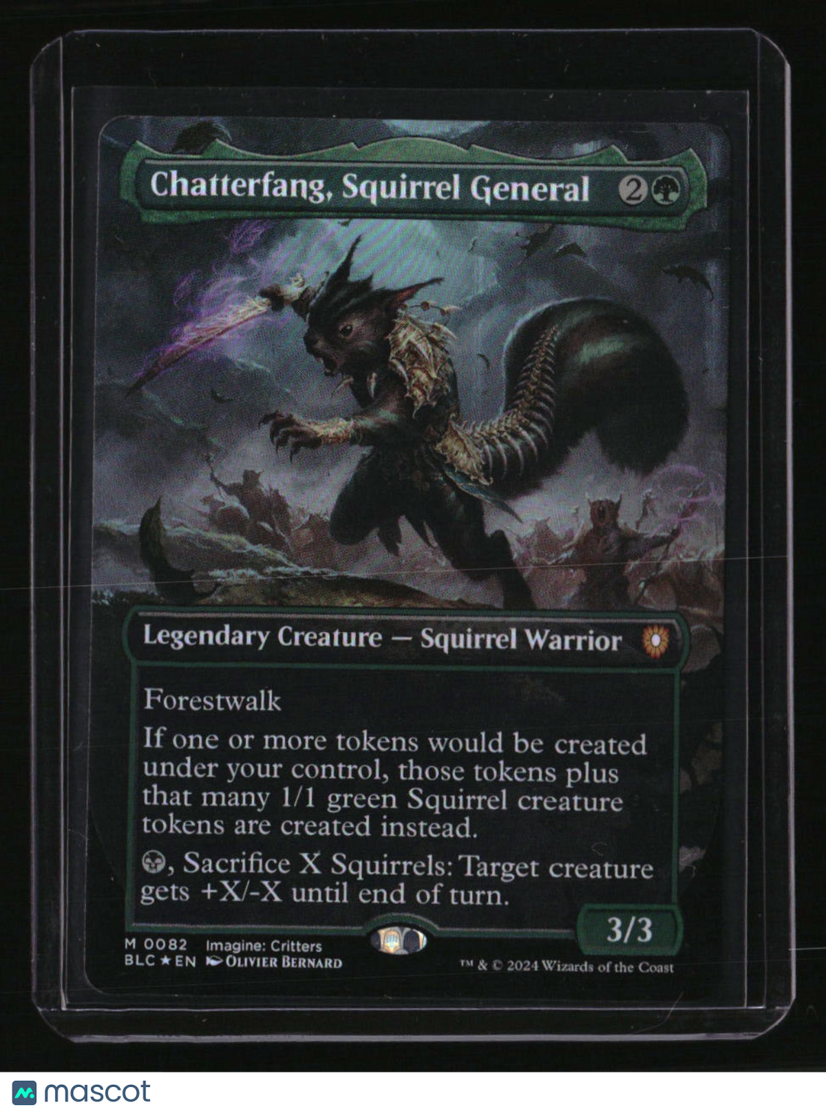 Commander: Bloomburrow Chatterfang, Squirrel General (Borderless) Foil