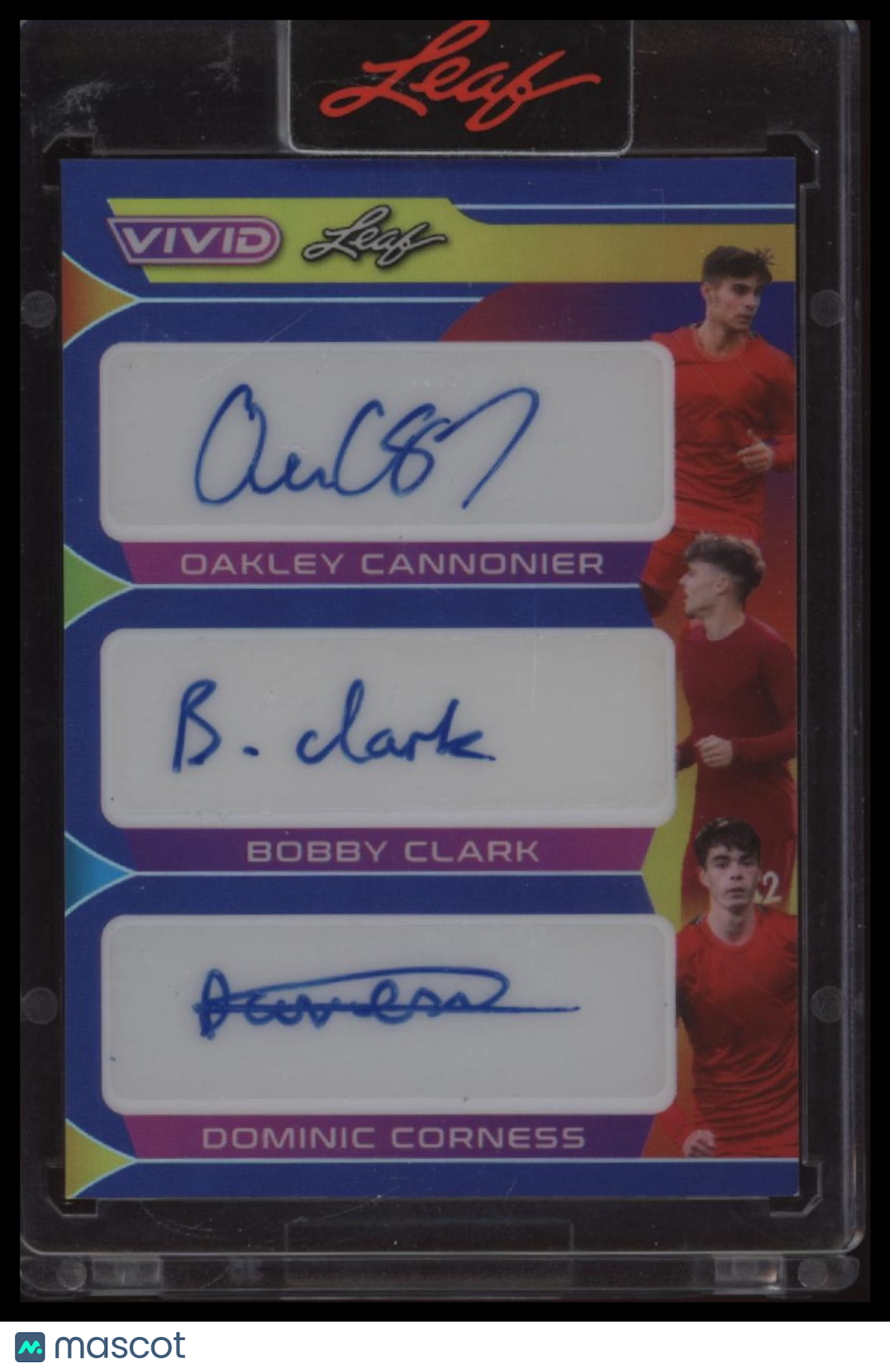 2022 Leaf Vivid Cannonier / Clark / Corness Triple Autos Navy Blue #/5