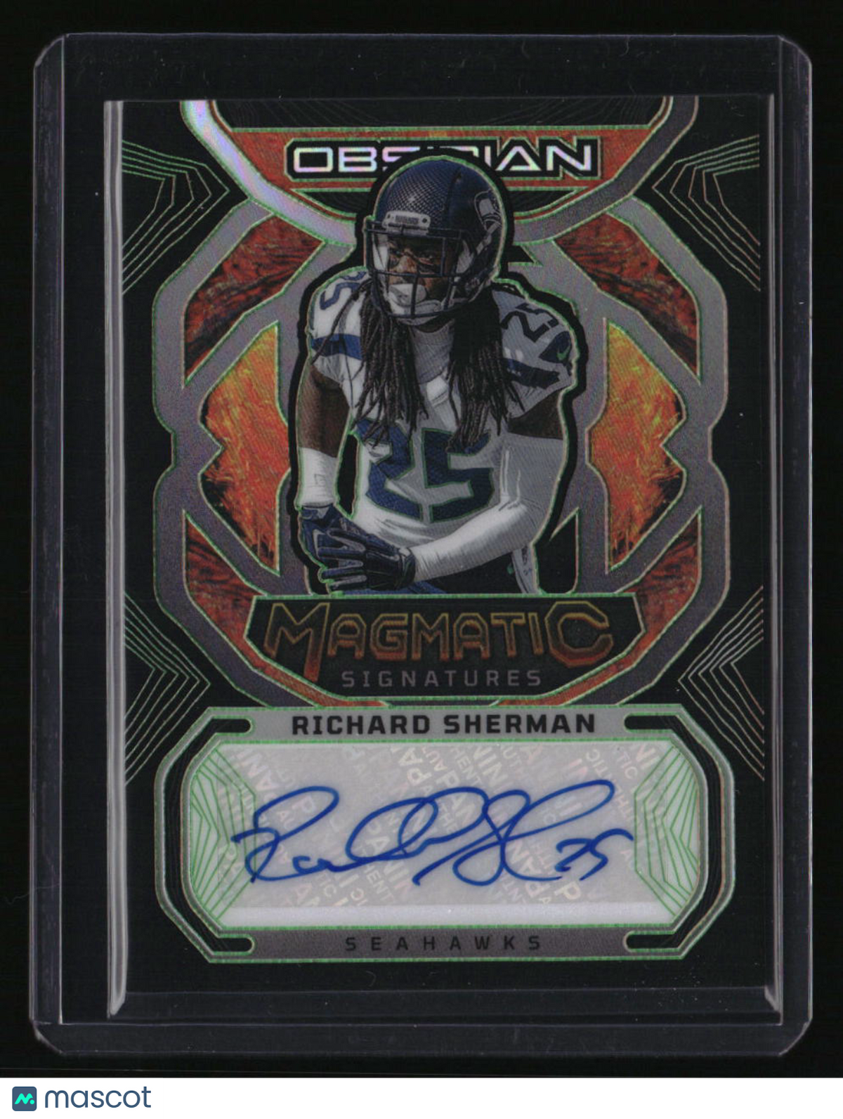 2023 Obsidian Richard Sherman Magmatic Signatures Electric Etch Green #/25