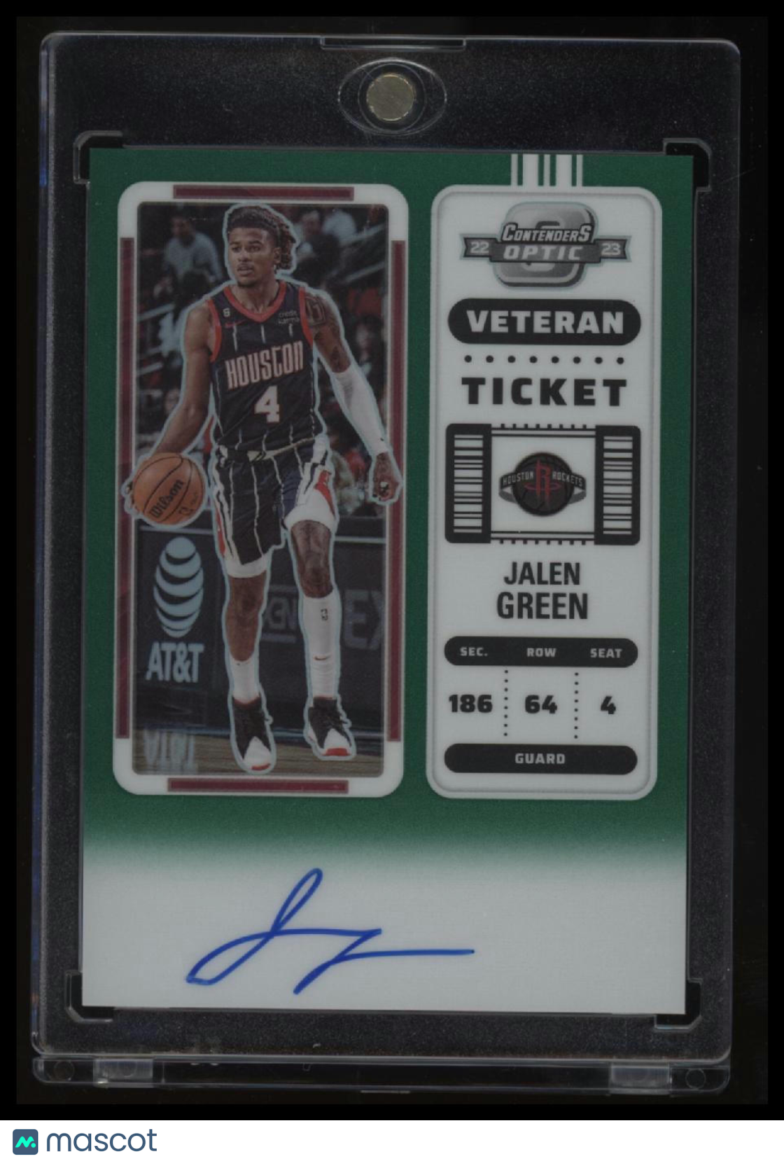 2022-23 Panini Contenders Optic Jalen Green Veteran Ticket Green #/49