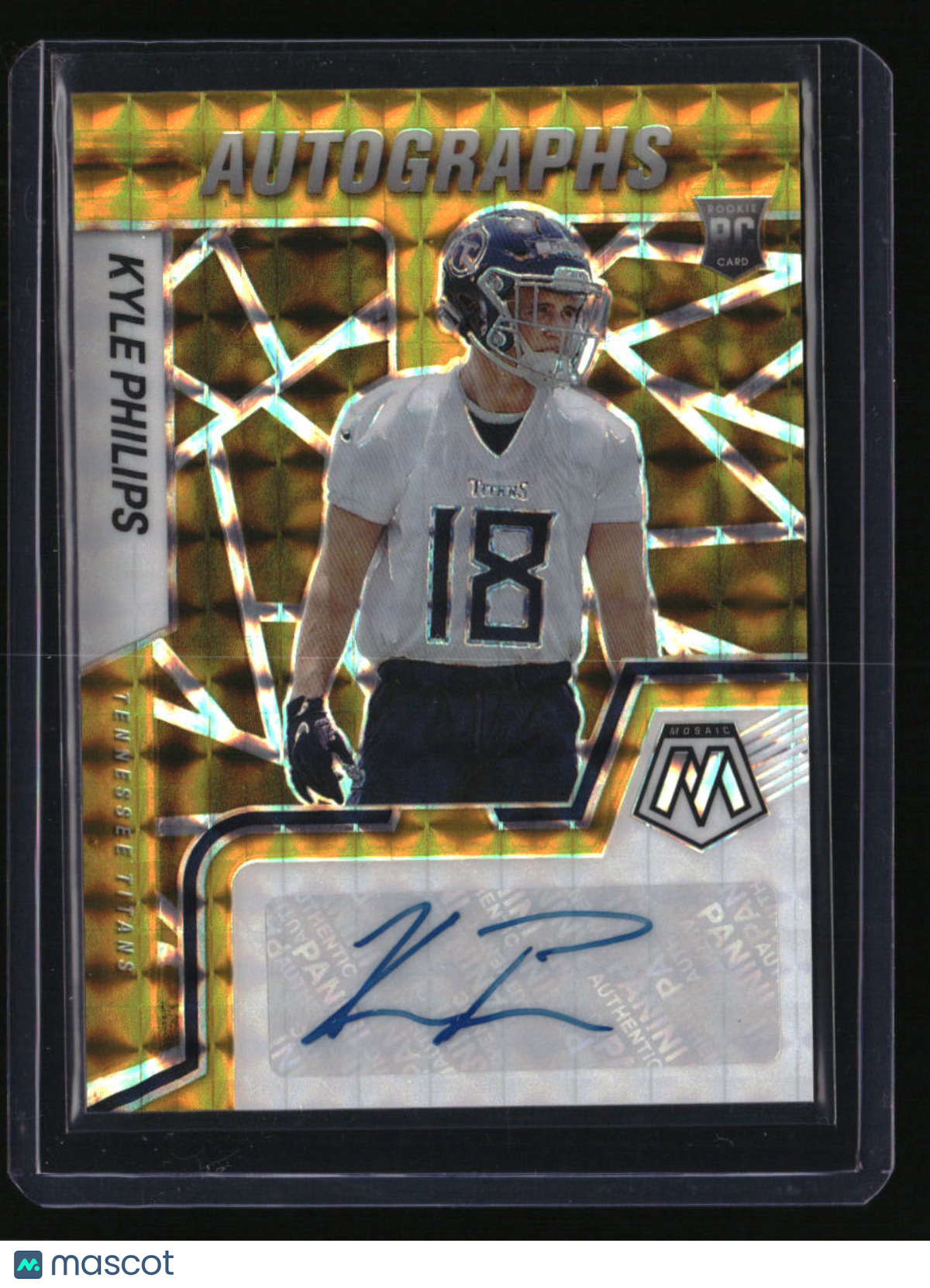 2022 Panini Mosaic Kyle Philips Rookie Autographs Mosaic Gold #/10