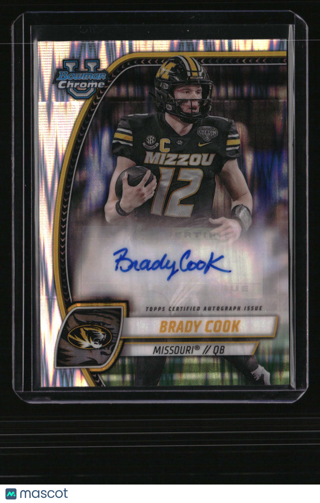 2024 Bowman University Chrome Brady Cook Prospect Autographs Stealth Refractor