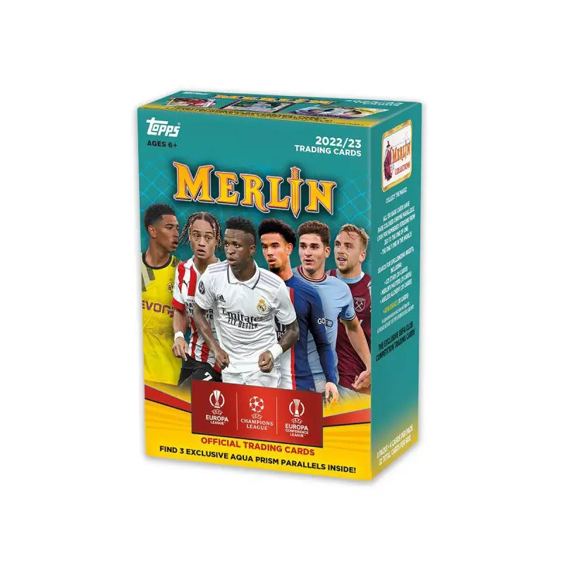 2022/23 Topps UEFA Club Competitions Merlin Chrome Soccer 8-Pack Blaster Box