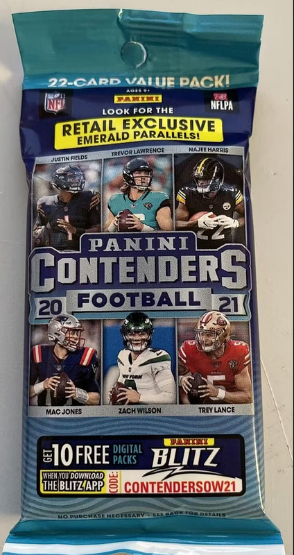 2021 Panini Contenders Football Jumbo Value Pack (Emerald Parallels!)