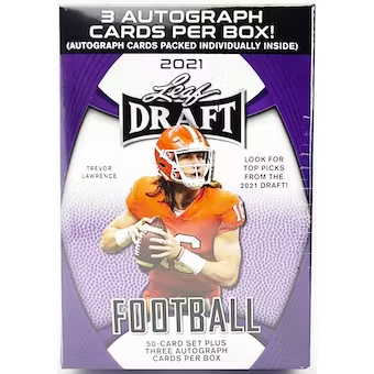 2021 Leaf Draft Football Premium Hobby Blaster Box