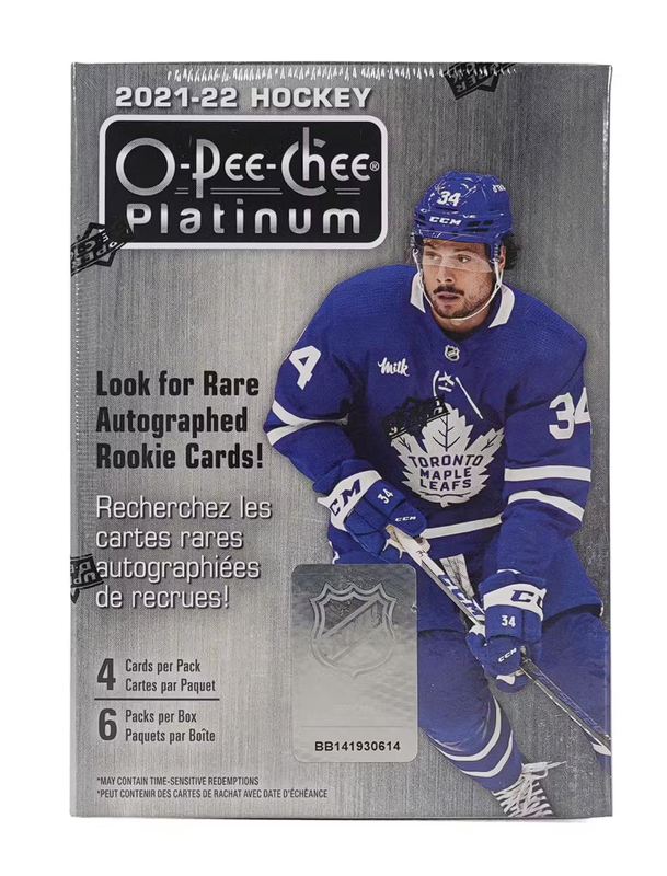 2021/22 Upper Deck O-Pee-Chee Platinum Hockey 6-Pack Blaster Box