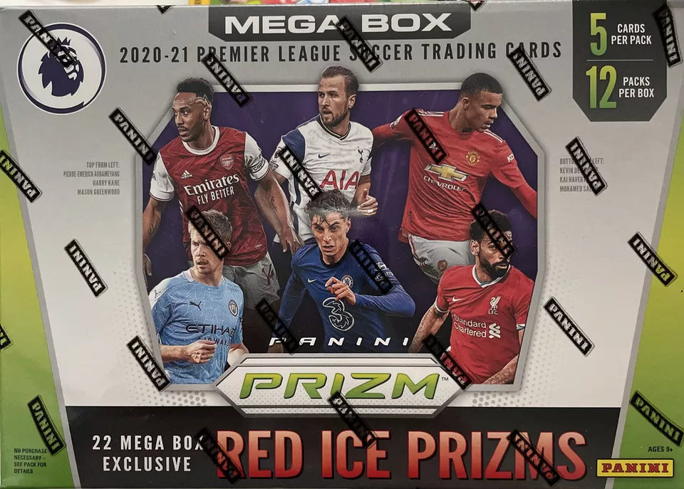 2020/21 Panini Prizm English Premier League Soccer Mega Box (Red Ice Prizms)