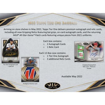 2022 Topps Tier One Baseball Hobby Box